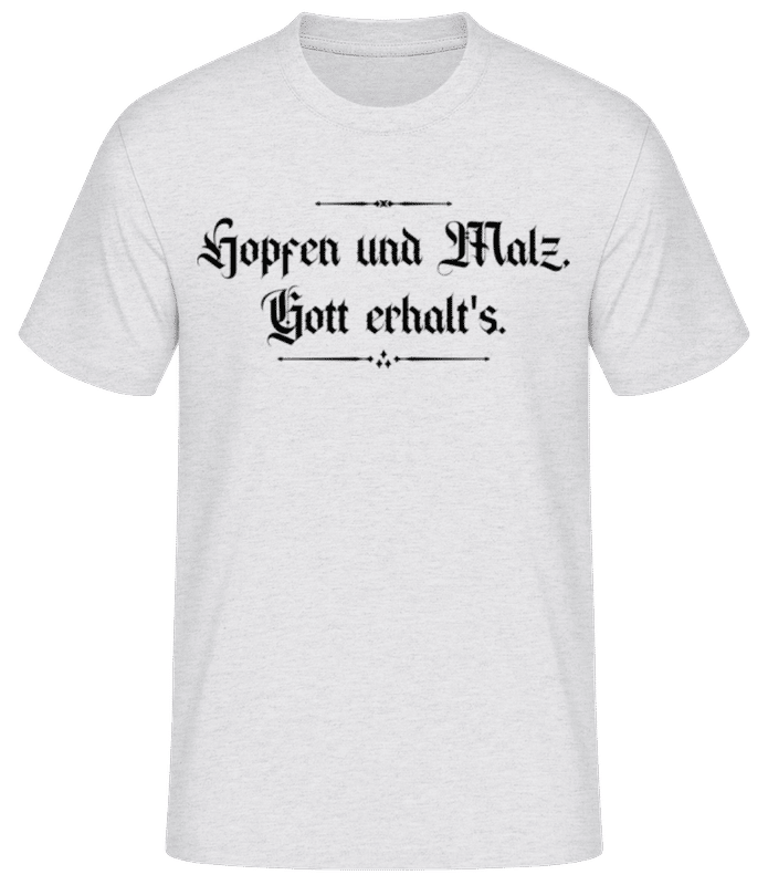 Vorschau: Hopfen Und Malz Gott Erhalts - Männer Basic T-Shirt - Grau meliert - Vorne