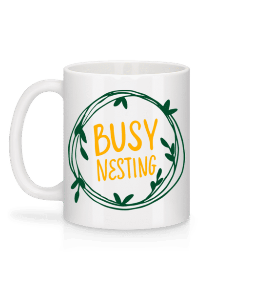 Aperçu: Busy Nesting - Mug en céramique blanc - Blanc - Derrière