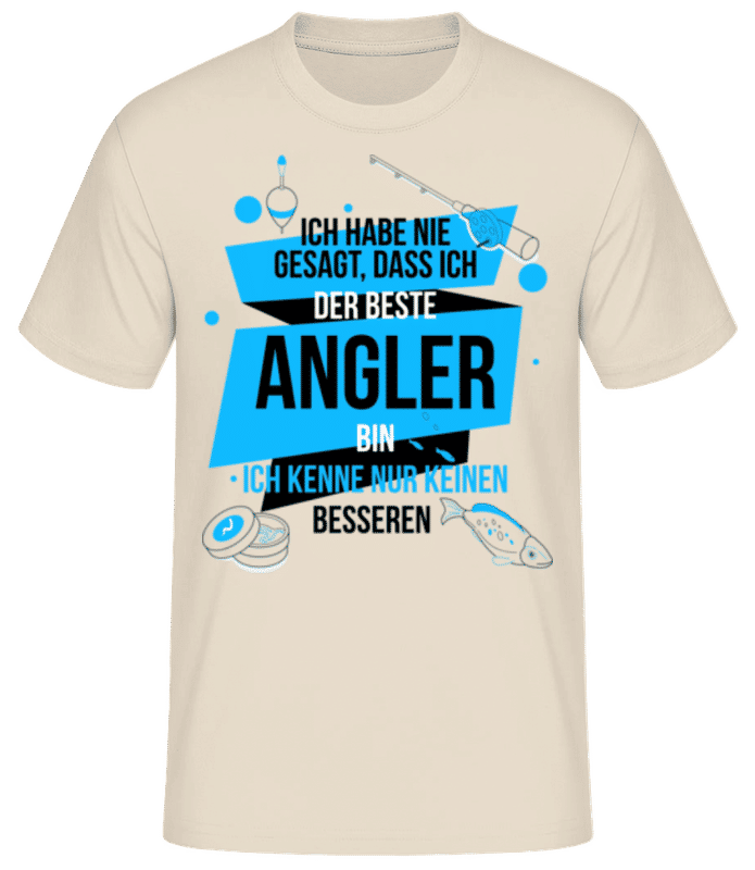 Vorschau: Der Beste Angler - Männer Basic T-Shirt - Creme - Vorne