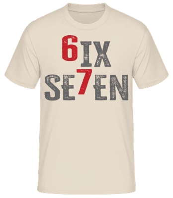 6ix 7even - Männer T-Shirt B&C - Creme - Vorne