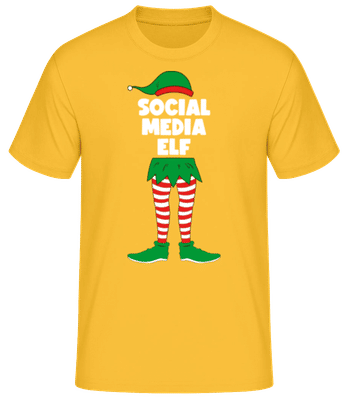 Social Media Elf - Männer Basic T-Shirt - Goldgelb - Vorne