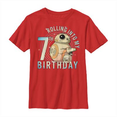 Star Wars - El ascenso de Skywalker - D-0 & BB-8 Rolling Into My 7th Birthday - Cumpleaños - Niños Camiseta - Rojo - delante