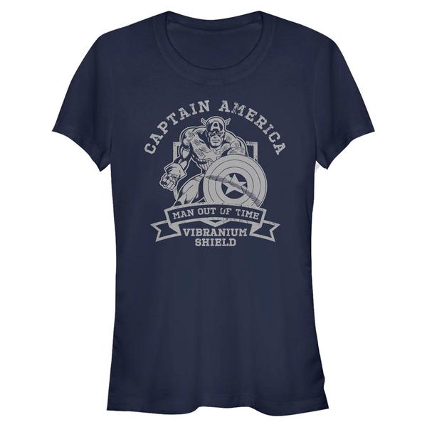 Aperçu: Marvel - Avengers - Captain America Vibranium Shield - Femme T-shirt - Bleu marine - Devant