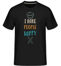 I Bake People Happy -  Shirtinator Men's T-Shirt - Black - Front