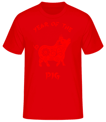 Chinese Zodiac Year Of The Pig - Men's Basic T-Shirt - Red - Front