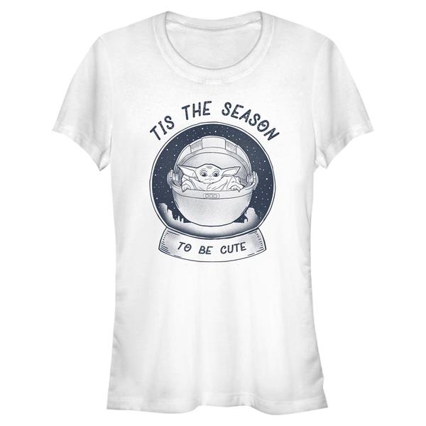 Aperçu: Star Wars - The Mandalorian - The Child Snow Baby - Christmas - Femme T-shirt - Blanc - Devant