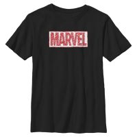 Marvel - Logo Scribble - Dětské Tričko - Černá - Napřed
