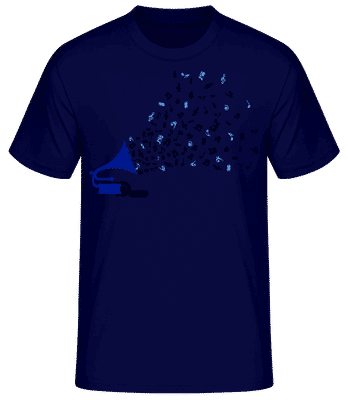 Music Notes Gramophone - Camiseta básica para hombre - Marino - delante