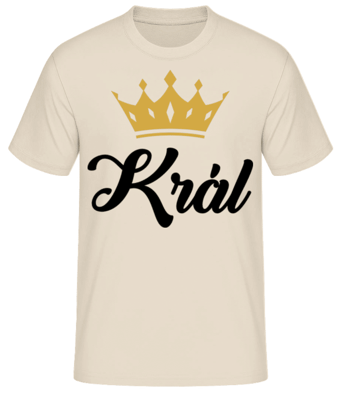 Náhled: Král - Pánské basic tričko - Krémová - Napřed