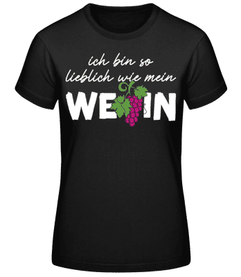 Lieblich Wie Wein - Frauen Basic T-Shirt - Schwarz - Vorne