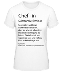 Chefin Quatsch Duden - Frauen Basic T-Shirt - Weiß - Vorne