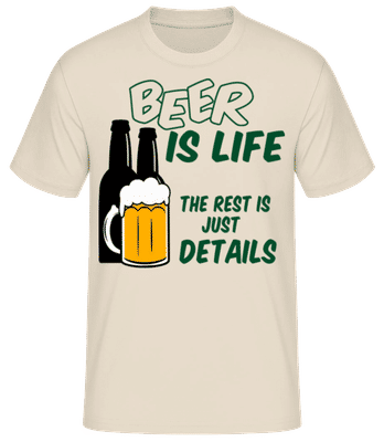 Beer Is Life - Men's Basic T-Shirt - Cream - Front