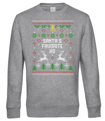 Santa's Favorite Ho - Sudadera estándar para hombre - Gris moteado - delante