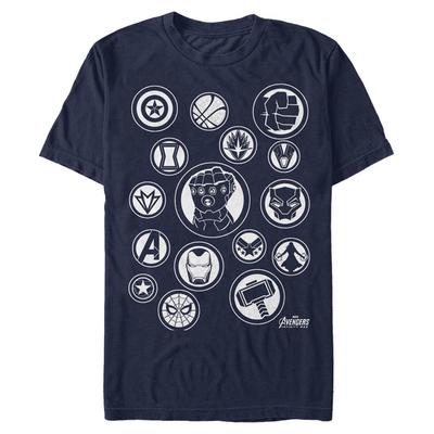 Marvel - Avengers Infinity War - Group Shot Avengers Symbol - Men's T-Shirt - Navy - Front