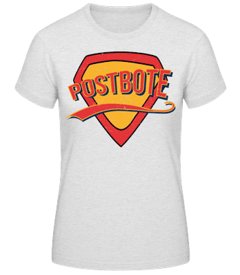 Superheld Postbote - Frauen T-Shirt B&C - Grau meliert - Vorne
