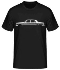 'Mercedes 280 SE W116' Silhouette - Männer Basic T-Shirt - Schwarz - Vorne