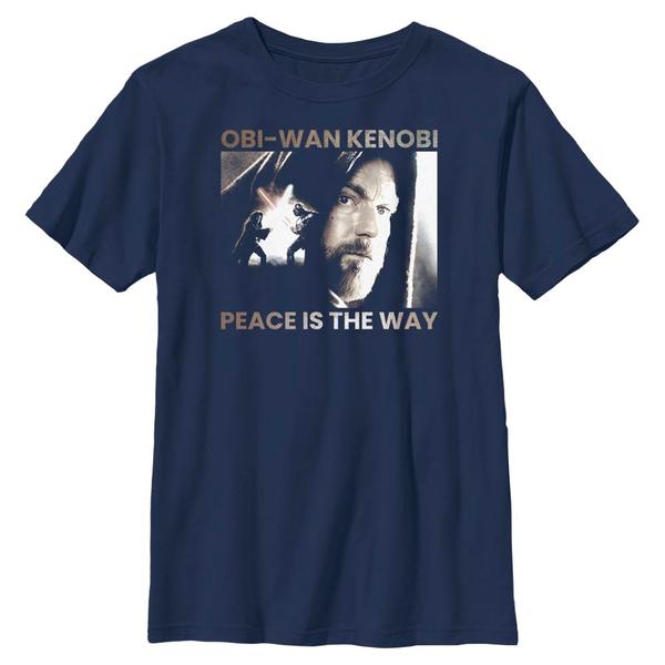 Aperçu: Star Wars - Obi-Wan Kenobi - Obi-Wan Kenobi & Darth Vader Peace is the Way - Enfant T-shirt - Bleu marine - Devant