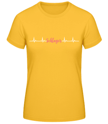 Schlager Heartbeat - Frauen Basic T-Shirt - Goldgelb - Vorne