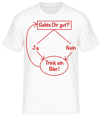 Trink Ein Bier! - Männer Basic T-Shirt - Weiß - Vorne