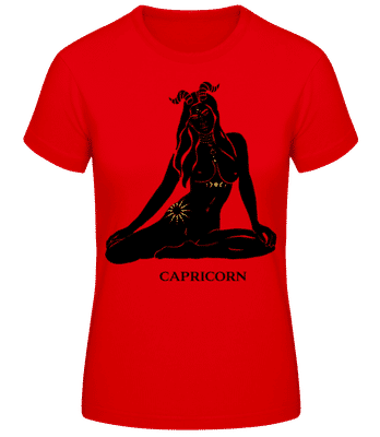 Female Zodiac Sign Capricorn - Frauen Basic T-Shirt - Rot - Vorne