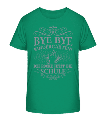 Ich Rocke Die Schule - Kinder Bio T-Shirt Stanley Stella 2.0 - Grün - Vorne