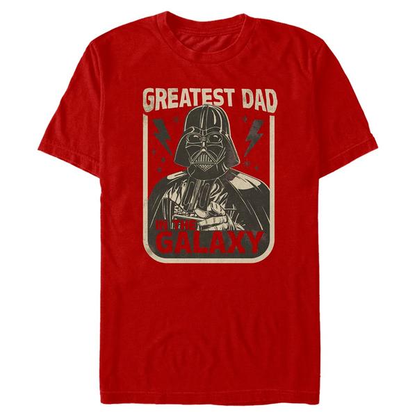 Vorschau: Star Wars - Darth Vader Galaxy Dad - Vatertag - Männer T-Shirt - Rot - Vorne
