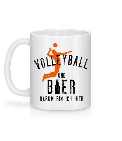 Vorschau: Volleyball Und Bier - Tasse - Weiß - Hinten