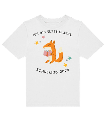 Schulkind 2026 Fuchs - Kinder T-Shirt B&C - Weiß - Vorne