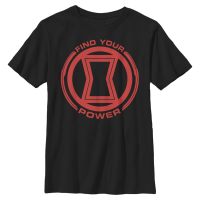 Marvel - Avengers - Black Widow Power of Iron Man - Kinder T-Shirt - Schwarz - Vorne