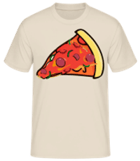 Pizza Slice - Pánske basic tričko - Krémová - Predné