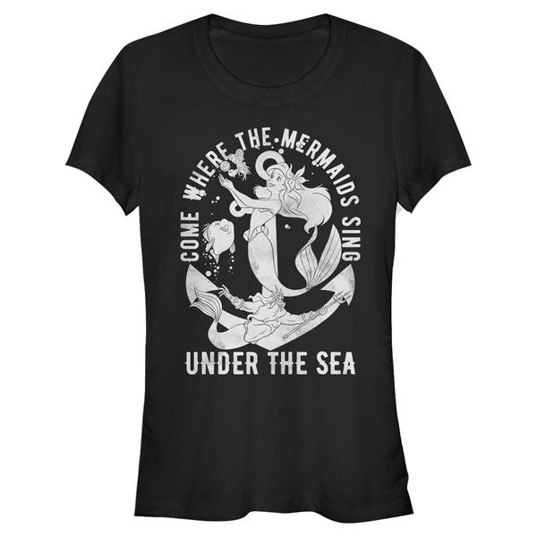 Aperçu: Disney - Ariel La Petite Sirène - Skupina Hip Mer - Femme T-shirt - Noir - Devant