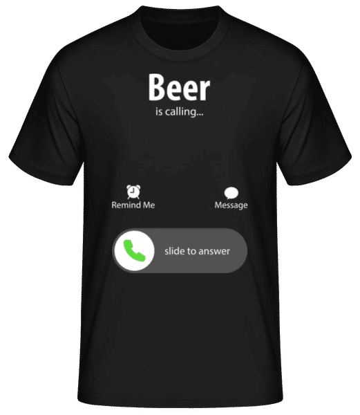 Vorschau: Beer Is Calling - Männer Basic T-Shirt - Schwarz - Vorne