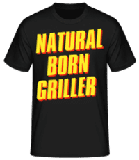 Natural Born Griller - Männer Basic T-Shirt - Schwarz - Vorne