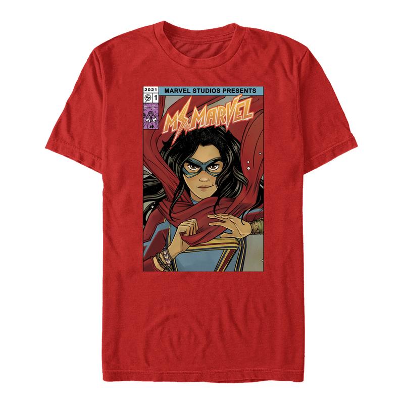 Preview: Marvel - Ms. Marvel - Ms. Marvel Comic Cover - Men's T-Shirt - Red - Front