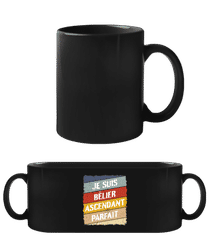 Je Suis Bélier Style Rétro · Tasse Noire