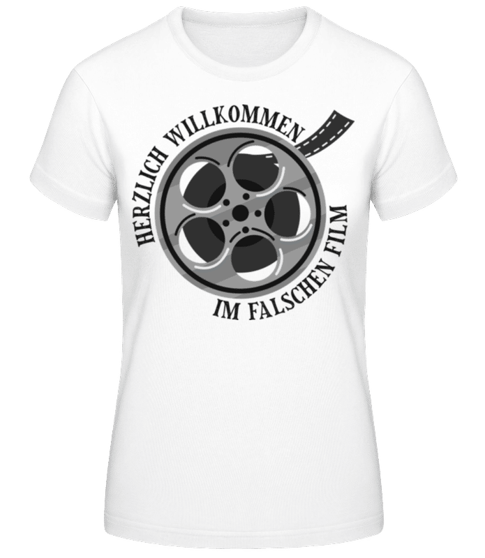 Vorschau: Im Falschen Film - Frauen Basic T-Shirt - Weiß - Vorne