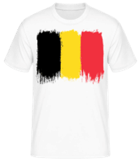 Länder Flagge Belgien - Männer Basic T-Shirt - Weiß - Vorne