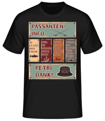 Passanten Info - Männer Basic T-Shirt - Schwarz - Vorne