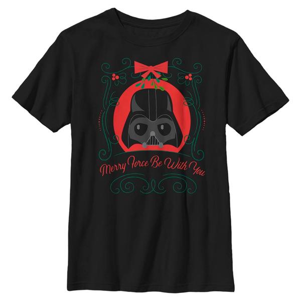 Aperçu: Star Wars - Darth Vader Merry Force - Christmas - Enfant T-shirt - Noir - Devant