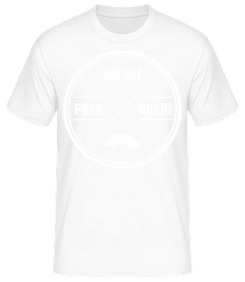 Mercie Papa Chéri - T-shirt standard Homme - Blanc - Devant