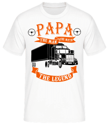 Papa The Legend Camion - Men's Basic T-Shirt - White - Front