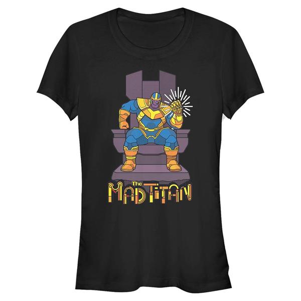 Preview: Marvel - Avengers - Thanos Titan Throne - Women's T-Shirt - Black - Front