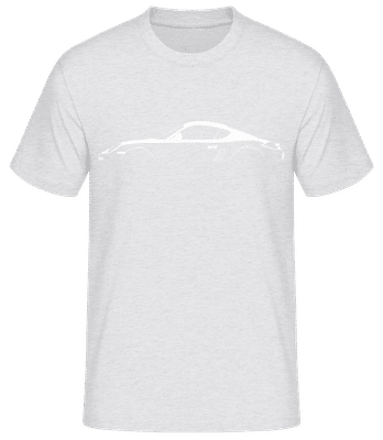 'Porsche Cayman 987' Silhouette - Pánske basic tričko - Melírovo šedá - Predné