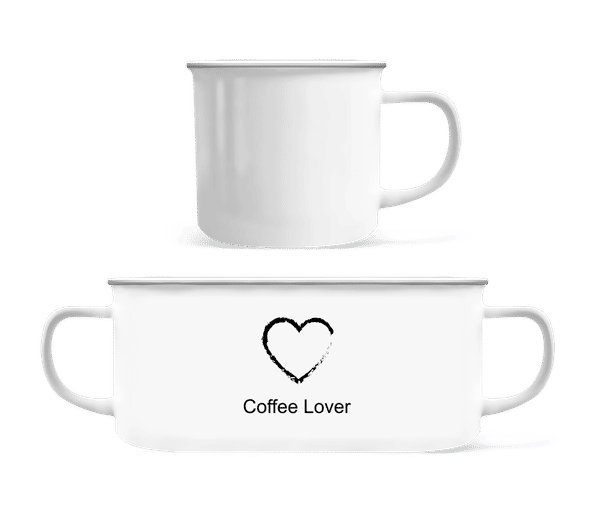 Aperçu: Coffee Lover Heart - Tasse Émaillée - Blanc - Devant
