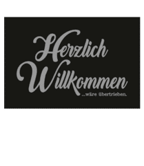 Herzlich Willkommen Wäre Black · Fußmatte