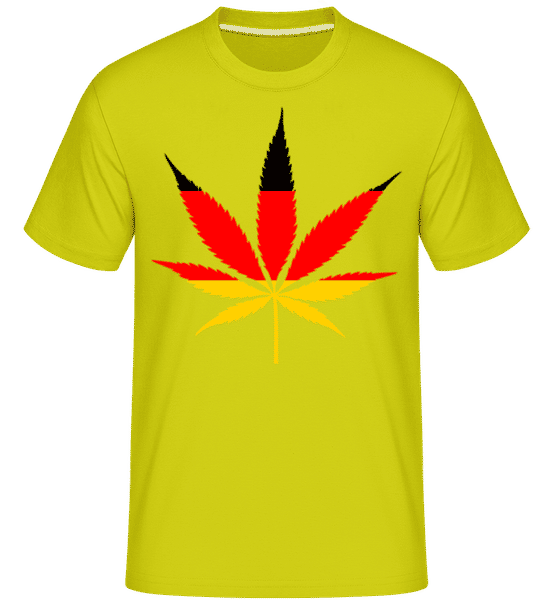 Aperçu: Drapeau Cannabis Allemagne - T-Shirt Shirtinator homme - Citron vert - Devant