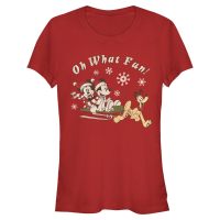 Disney Classics - Micky Maus - Skupina Sled Dog Group - Weihnachten - Frauen T-Shirt - Rot - Vorne