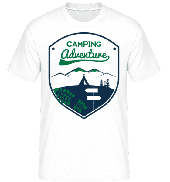 Aperçu: Camping Adventure Icon -  T-Shirt Shirtinator homme - Blanc - Devant