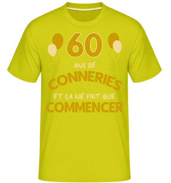 Aperçu: 60 Ans De Conneries -  T-Shirt Shirtinator homme - Citron vert - Devant