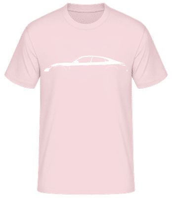 'Porsche Taycan Turbo S' Silhouette - T-shirt standard Homme - Rose - Devant